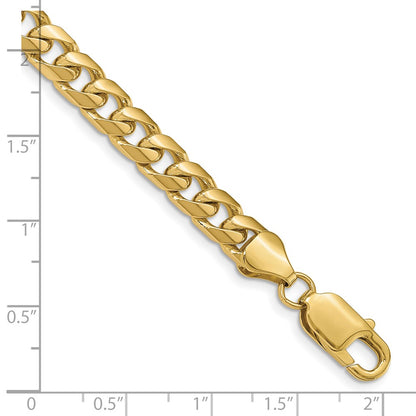 8 Inch 10K Yellow Gold 6.25mm Solid Miami Cuban Chain Bracelet