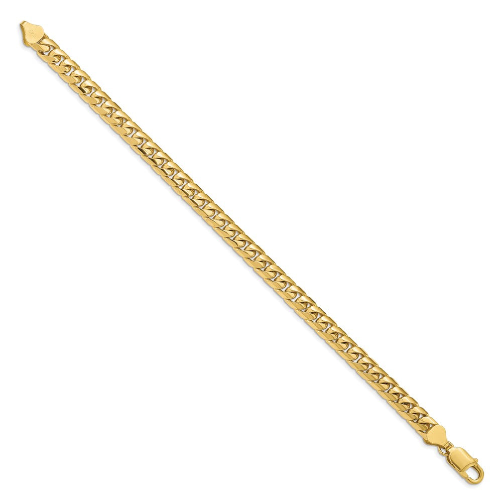8.5 Inch 10K Yellow Gold 6.75mm Solid Miami Cuban Chain Bracelet
