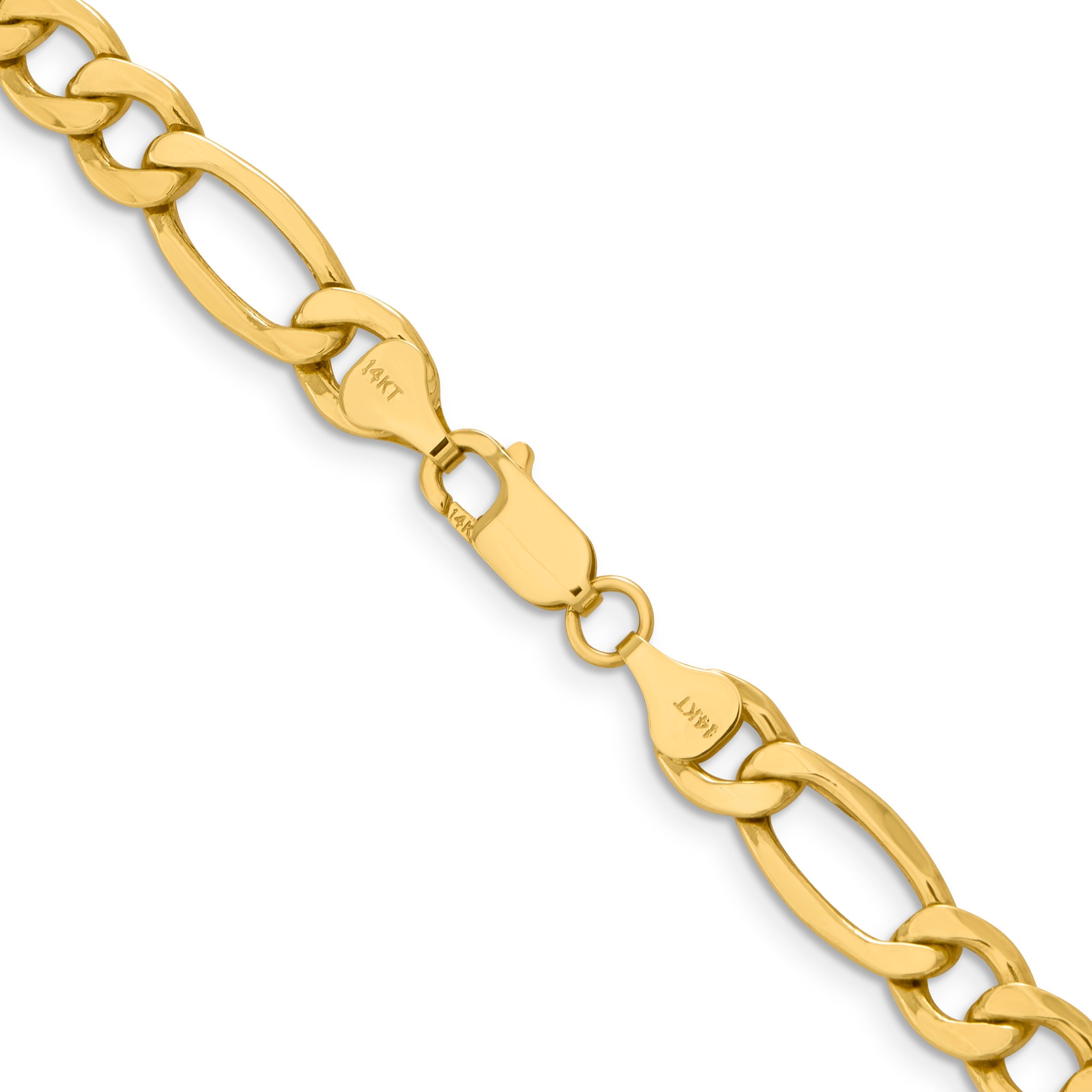 26 Inch 10K Yellow Gold 8.5mm Semi Solid Figaro Chain Necklace