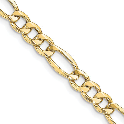26 Inch 10K Yellow Gold 8.5mm Semi Solid Figaro Chain Necklace