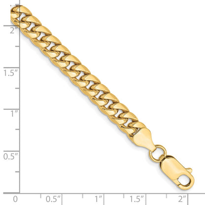 8 Inch 10K Yellow Gold 6mm Semi Solid Miami Cuban Chain Bracelet