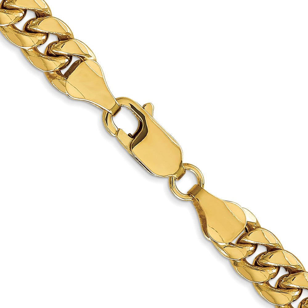 18 Inch 10K Yellow Gold 6.75mm Semi Solid Miami Cuban Chain Necklace