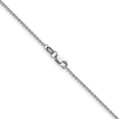 22 Inch 10K White Gold 1.4mm Flat Cable Chain Necklace