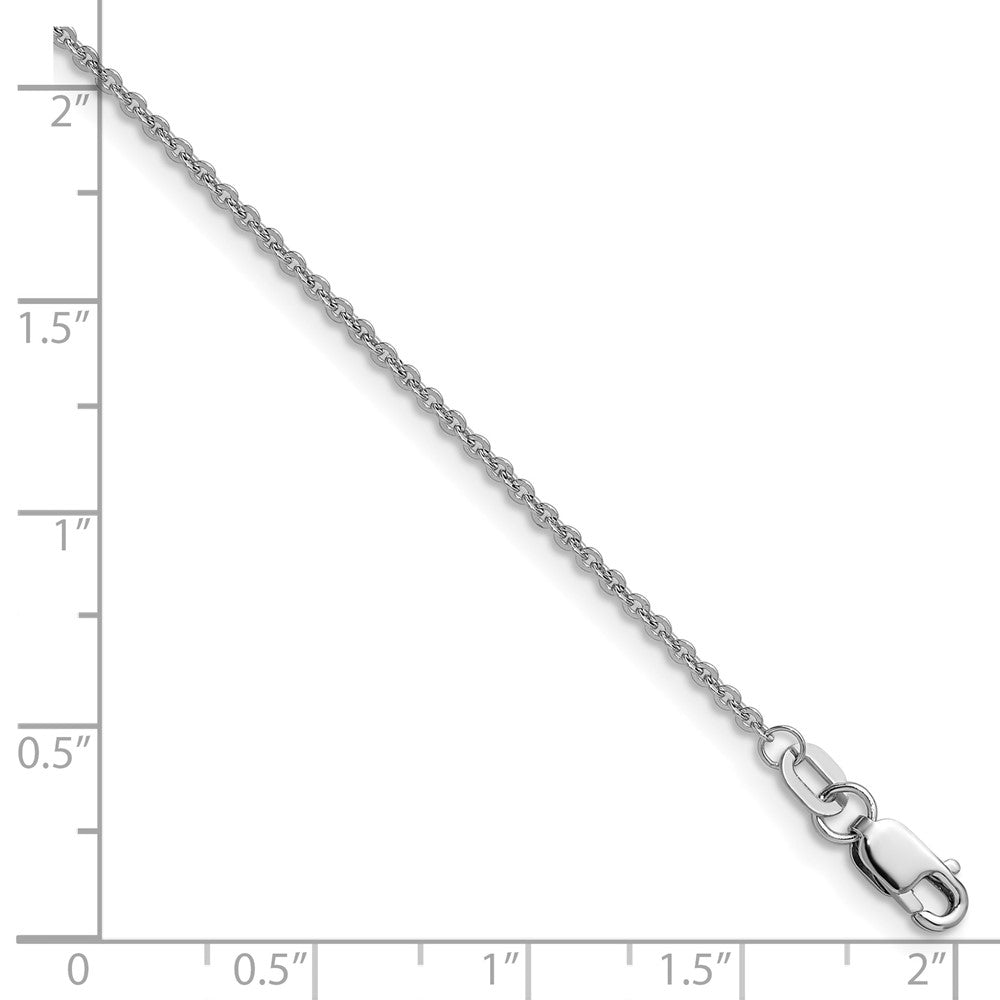 22 Inch 10K White Gold 1.4mm Flat Cable Chain Necklace