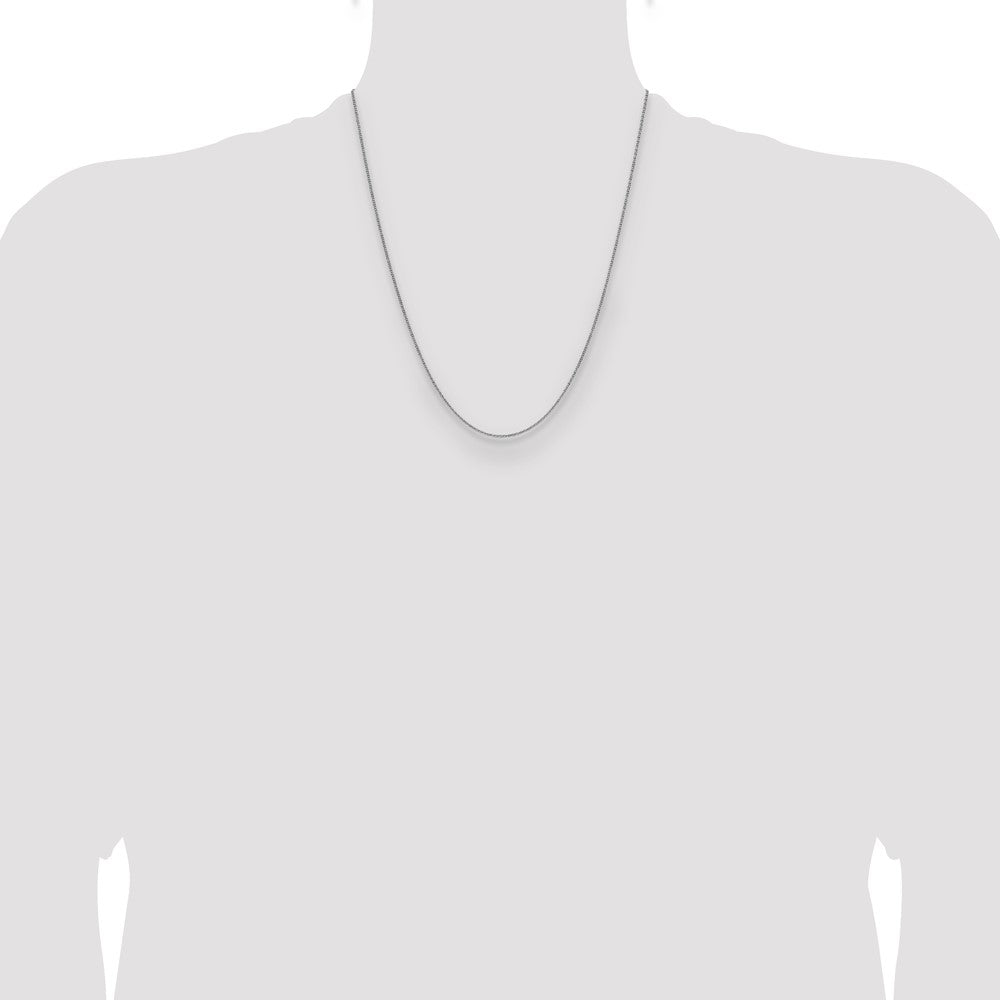 22 Inch 10K White Gold 1.4mm Flat Cable Chain Necklace