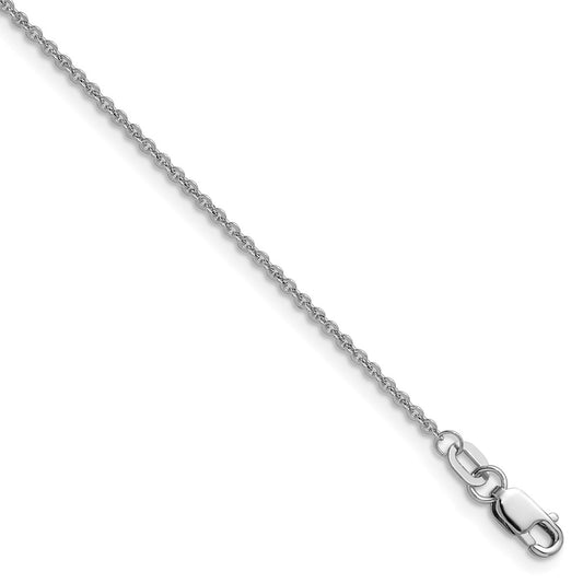 22 Inch 10K White Gold 1.4mm Flat Cable Chain Necklace