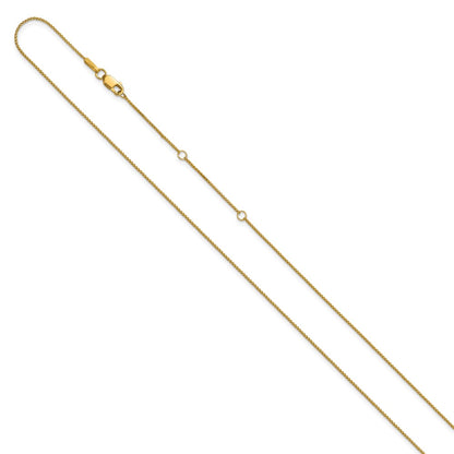 18 Inch 10K Yellow Gold .65mm D/C Spiga 1In+1In Adjustable Chain Necklace