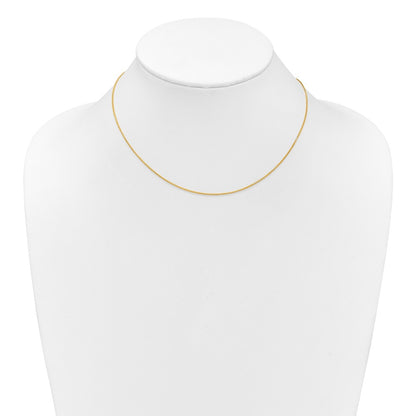 18 Inch 10K Yellow Gold 1mm D/C Spiga 1In+1In Adjustable Chain Necklace