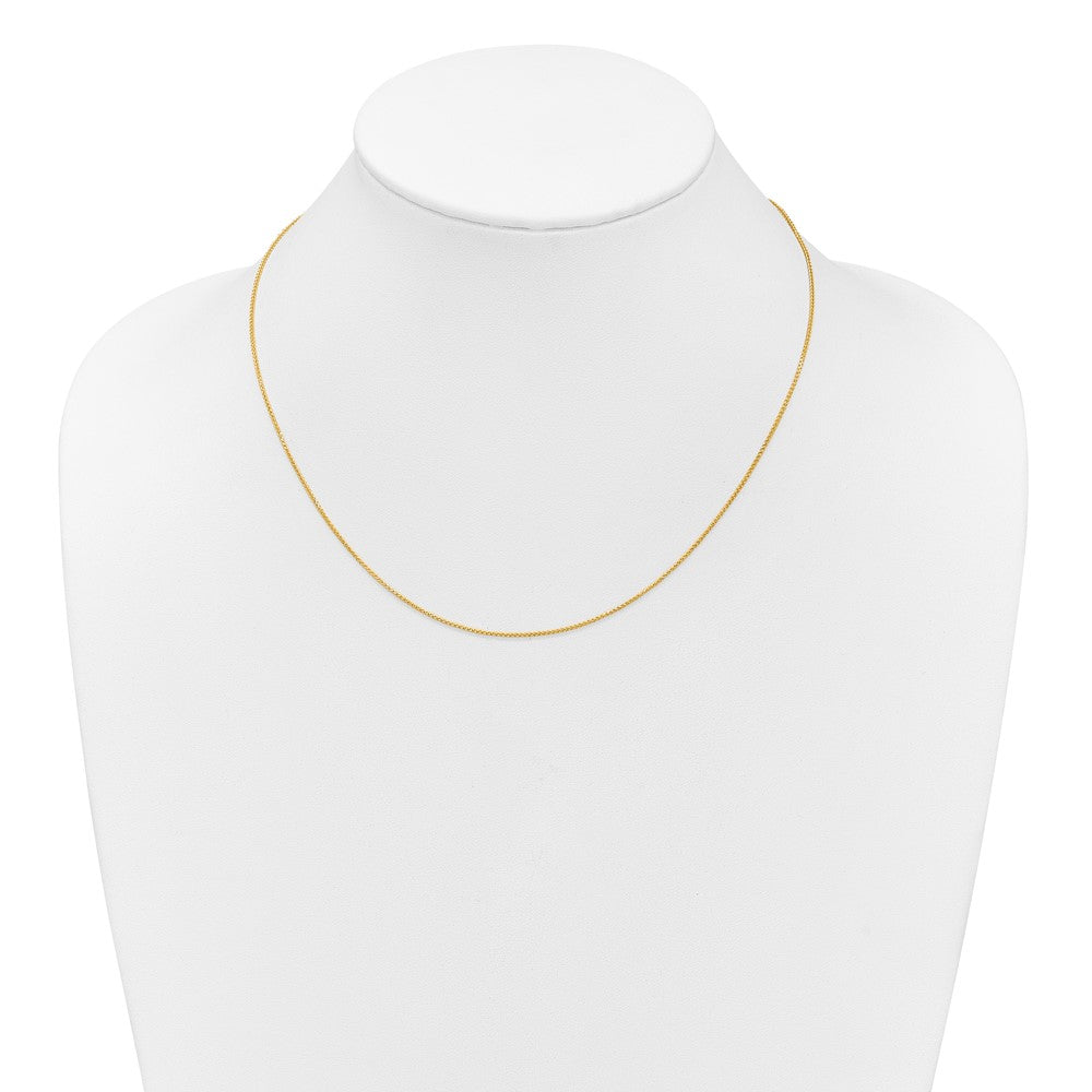 18 Inch 10K Yellow Gold 1mm D/C Spiga 1In+1In Adjustable Chain Necklace
