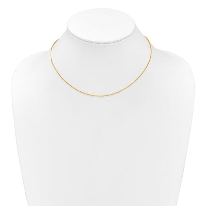 18 Inch 10K Yellow Gold 1.15mm D/C Open Franco 1In+1In Adjustable Chain Necklace