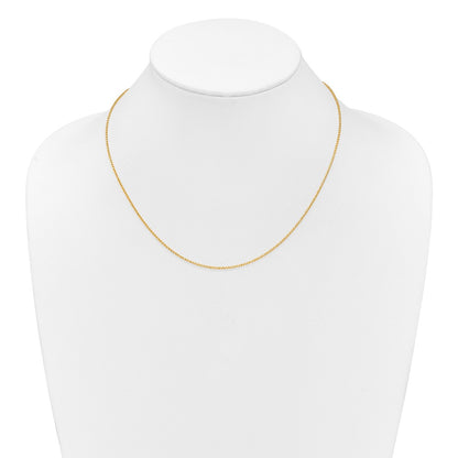 18 Inch 10K Yellow Gold 1.15mm D/C Open Franco 1In+1In Adjustable Chain Necklace