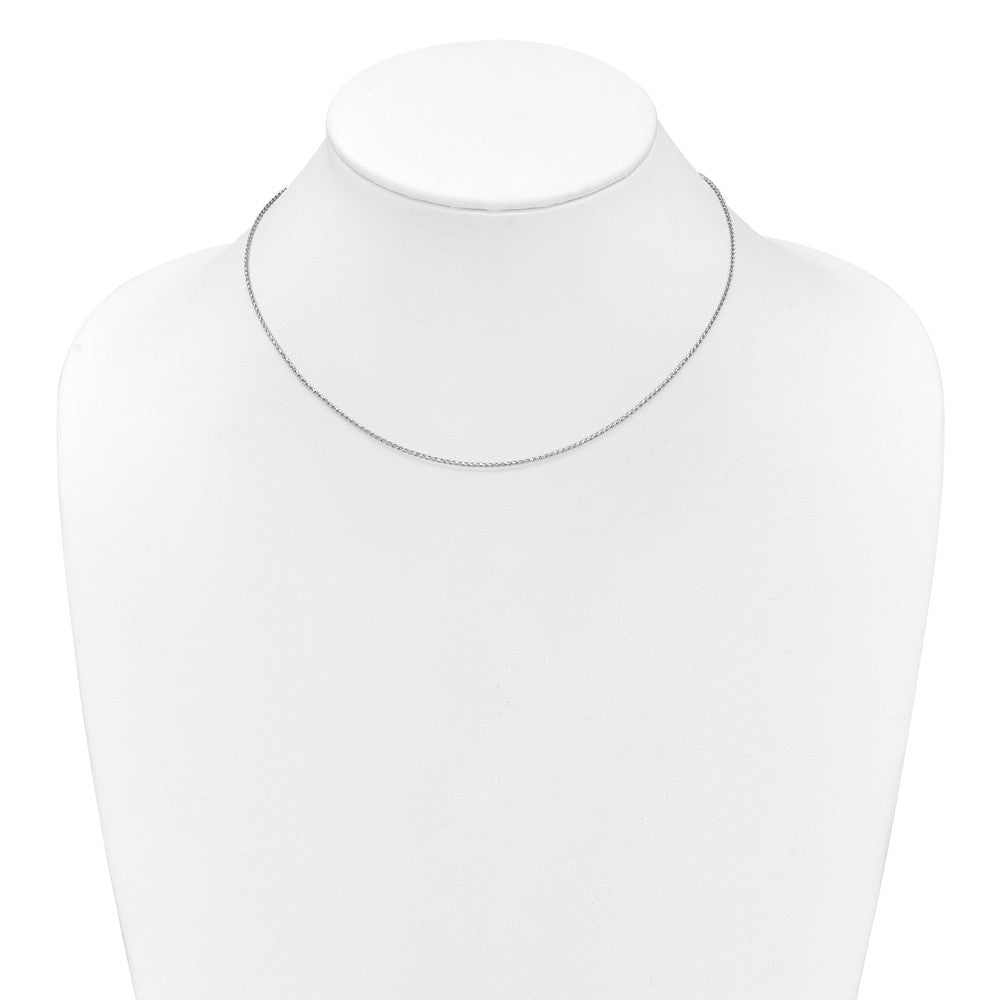 18 Inch 10K White Gold 1.15mm D/C Open Franco 1In+1In Adjustable Chain Necklace