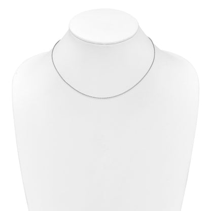 18 Inch 10K White Gold 1.15mm D/C Open Franco 1In+1In Adjustable Chain Necklace