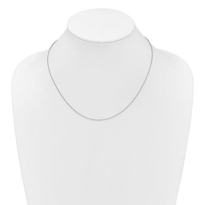 18 Inch 10K White Gold 1.15mm D/C Open Franco 1In+1In Adjustable Chain Necklace