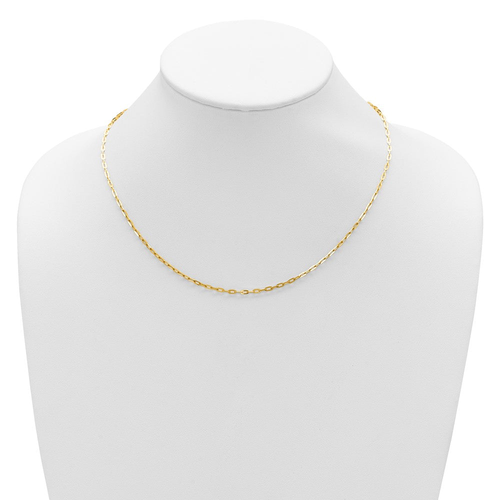 18 Inch 10K Yellow Gold 1.1mm Franco 1In+1In Adjustable Chain Necklace