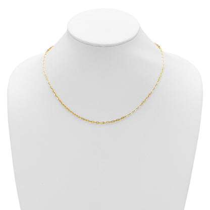 18 Inch 10K Yellow Gold 1.1mm Franco 1In+1In Adjustable Chain Necklace