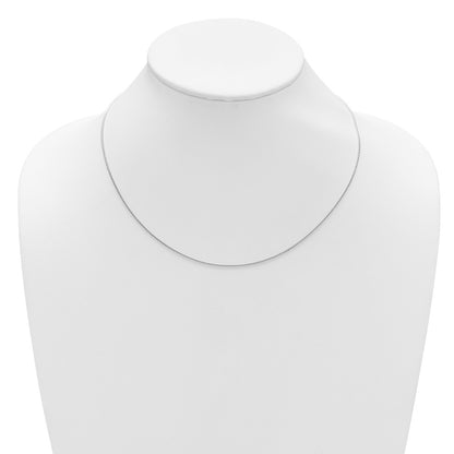 18 Inch 10K White Gold 1.1mm Franco 1In+1In Adjustable Chain Necklace