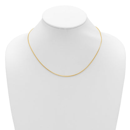 18 Inch 10K Yellow Gold 1.25mm Franco 1In+1In Adjustable Chain Necklace