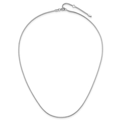 18 Inch 10K White Gold 1.25mm Franco 1In+1In Adjustable Chain Necklace
