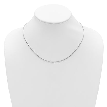 18 Inch 10K White Gold 1.25mm Franco 1In+1In Adjustable Chain Necklace