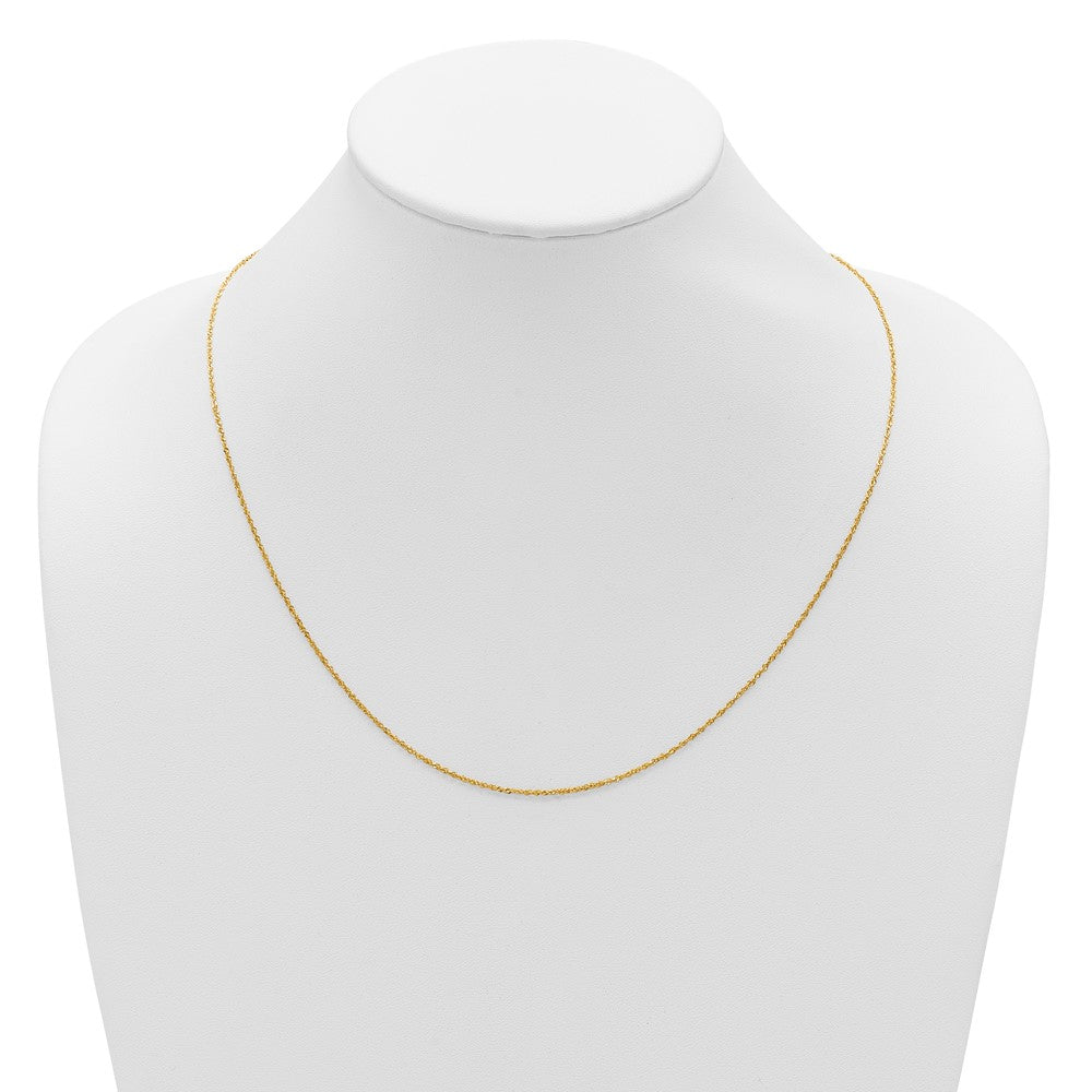 22 Inch 10K Yellow Gold Adjustable 1.1mm Singapore Chain Necklace