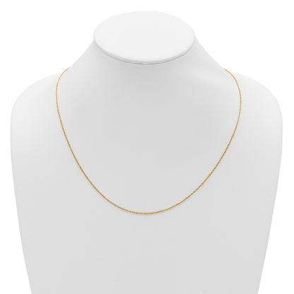 22 Inch 10K Yellow Gold Adjustable 1.1mm Singapore Chain Necklace