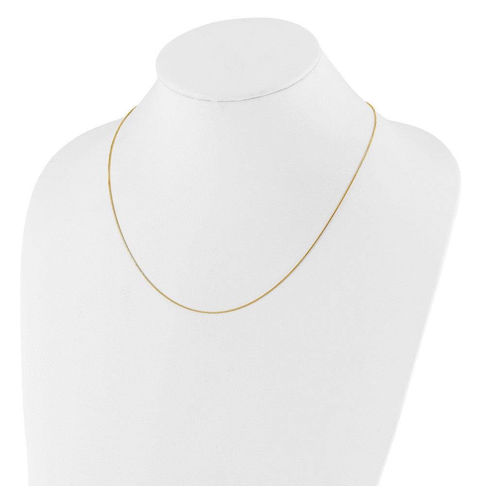 22 Inch 10K Yellow Gold Adjustable .7mm Box Chain Necklace