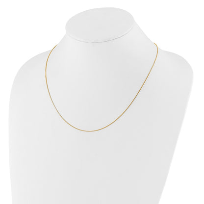 22 Inch 10K Yellow Gold Adjustable .7mm Box Chain Necklace