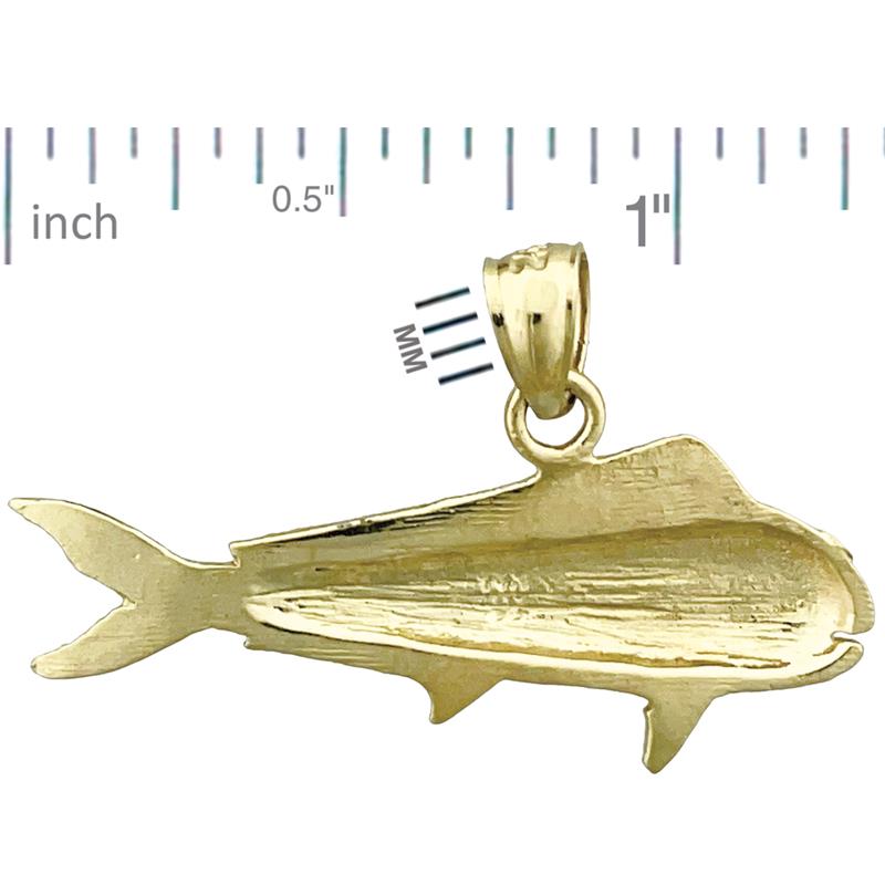 14K Gold 30MM Mahi Mahi Pendant