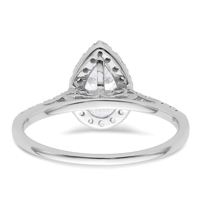 14K White Gold Halo (Holds 1.5 carat (9x6mm) Pear Center) 1/4 carat Diamond Semi-mount Engagement Ring
