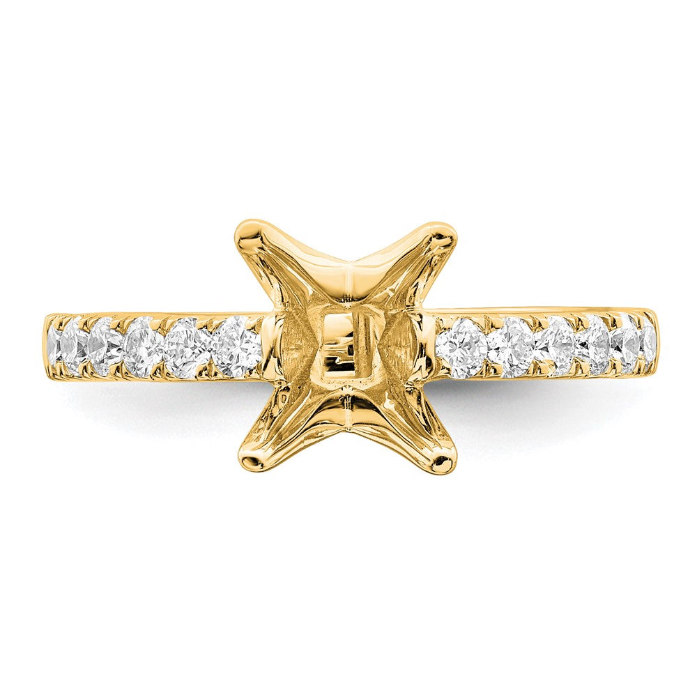 True Origin 14K Yellow Gold 3/8 carat Lab Grown Diamond VS+ F+ Semi-Mount Princess Engagement Ring