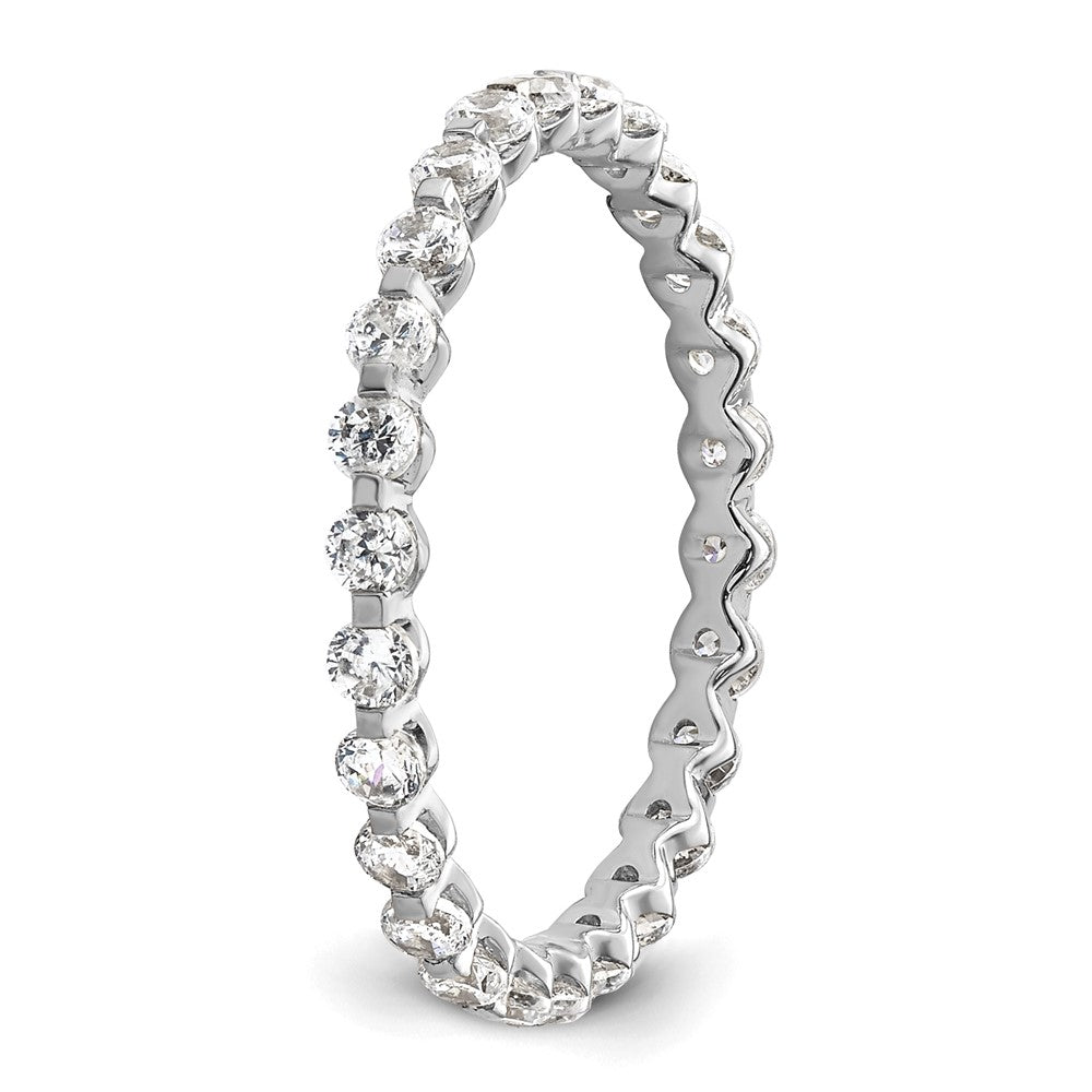 True Origin 14K White Gold 7/8 carat Lab Grown Diamond VS+ F+ Size 9 Complete Eternity Wedding Band Ring