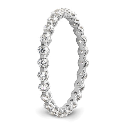 True Origin 14K White Gold 7/8 carat Lab Grown Diamond VS+ F+ Size 9 Complete Eternity Wedding Band Ring
