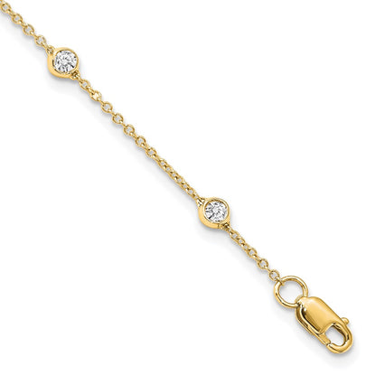 True Origin 14K Yellow Gold 1/2 carat Lab Grown Diamond VS+ F+ Complete 9 Station 9 in Bracelet