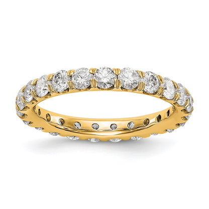 True Origin 14K Yellow Gold 2 carat Lab Grown Diamond VS+ F+ Size 9 Complete Eternity Wedding Band Ring