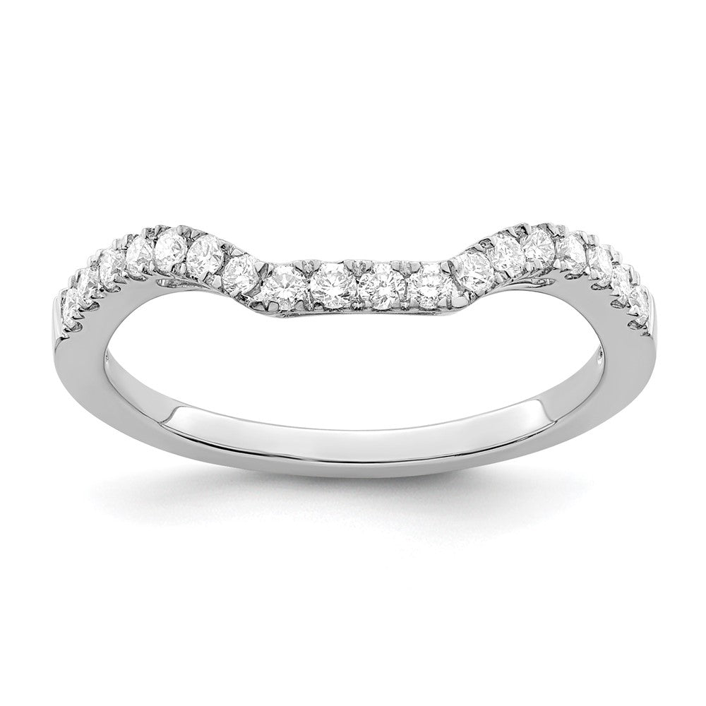 True Origin 14K White Gold 1/4 carat Lab Grown Diamond VS+ F+ Complete Wedding Band Ring