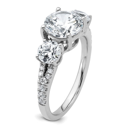 True Origin 14K White Gold 2 carat Lab Grown Diamond VS+ F+ Complete Oval Three Stone Ring