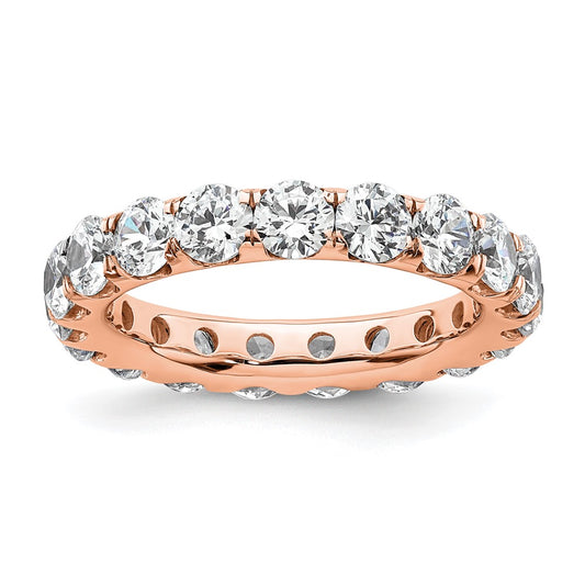 14K Rose Gold Polished Size 6 U-Shared Prong 3 carat Diamond Complete Eternity Wedding Band Ring