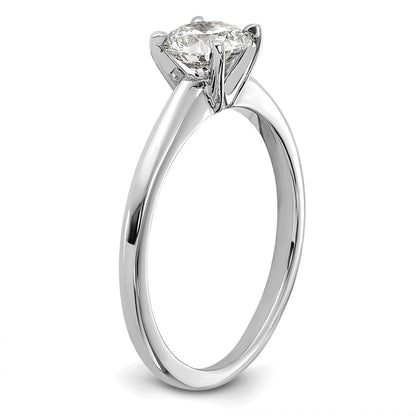 14K White Gold 3/4 carat Lab Grown Diamond VS+ F+ Round Complete Solitaire Engagement Ring