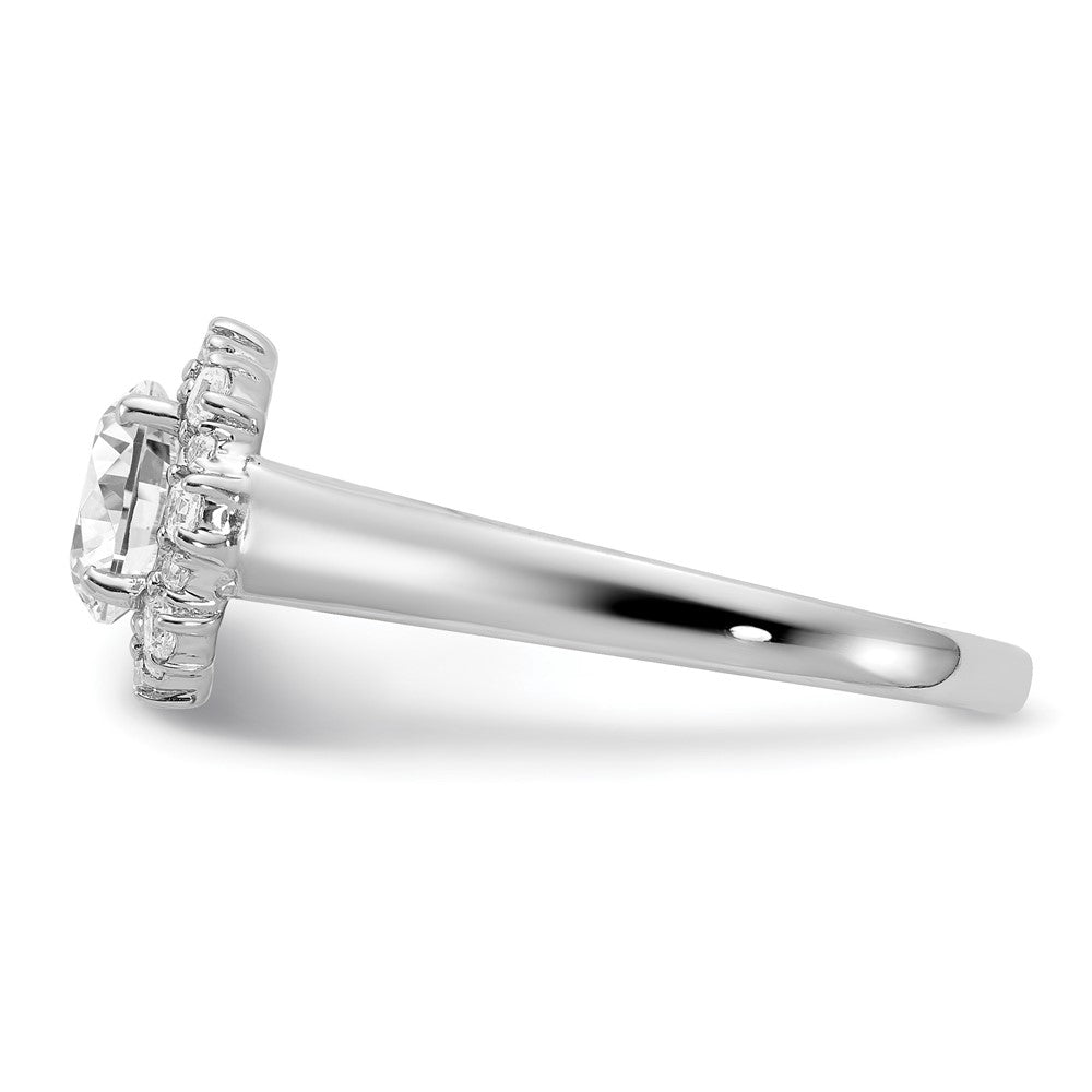 True Origin 14K White Gold 1/4 carat Lab Grown Diamond VS+ F+ Semi-Mount Round Halo Engagement Ring