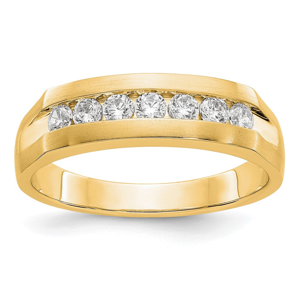 True Origin 14K Yellow Gold Men's 1/2 carat Lab Grown Diamond VS+ F+ Complete Channel Wedding Band Ring