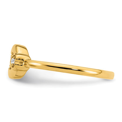 14k Yellow Gold 3-D Textured Entwined Palm Trees Charm