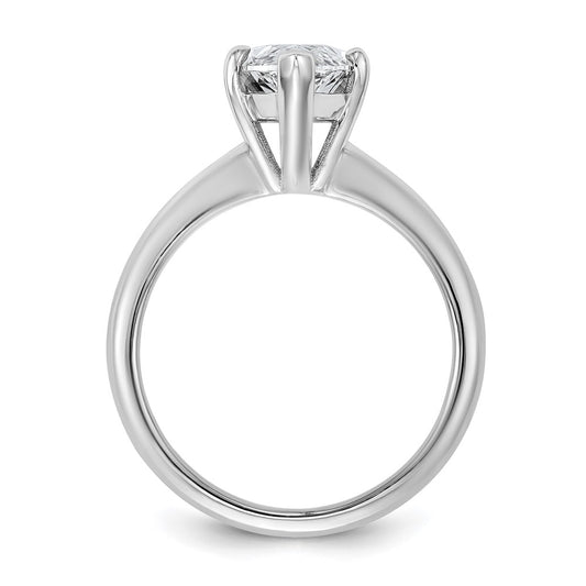 14K White Gold 3 carat Lab Grown Diamond VS+ F+ Marquise Solitaire Complete Engagement Ring