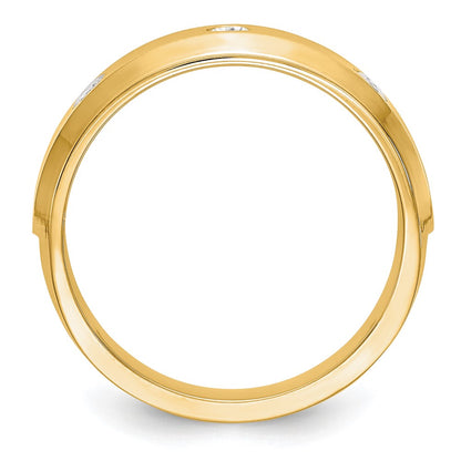 True Origin 14K Yellow Gold Men's 1/6 carat Lab Grown Diamond VS+ F+ Complete Wedding Band Ring