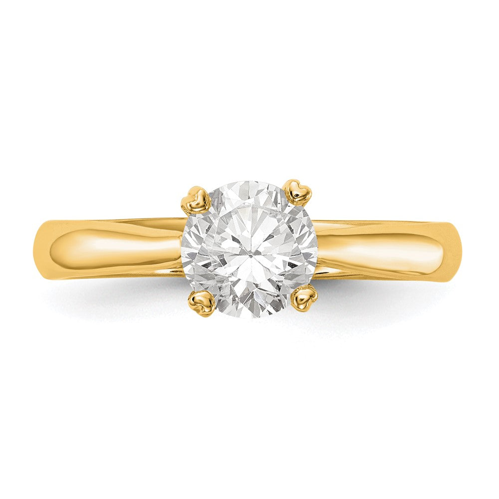 True Origin 14K 1/2 carat Certified Complete Lab Grown Diamond VS+ F+ Round Solitaire Engagement Ring