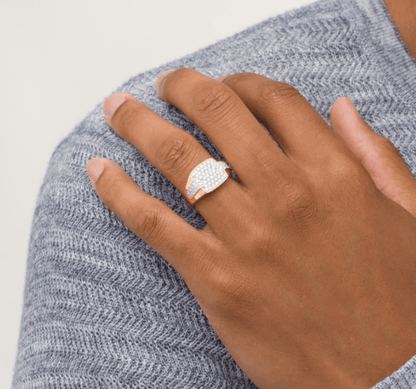 $900 Men's 1 CT. T.W. Diamond Collar Overlay Ring in 10K Yellow Gold