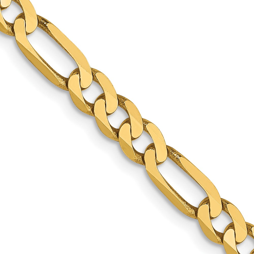 2 Inch 14K Yellow Gold 4mm Flat Figaro Chain Necklace