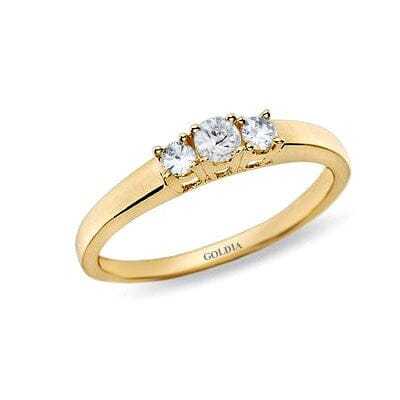 1/4 ct. Round Cut Diamond Yellow Gold Three-stone Engagement Ring