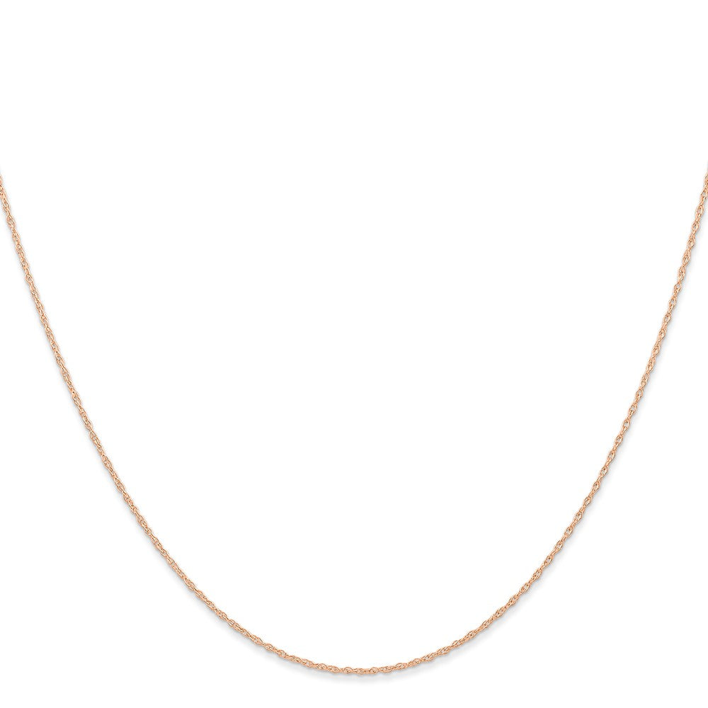 14K Rose Gold 24 Inch Carded .6mm Cable Rope With Spring Ring Clasp Chain Necklace