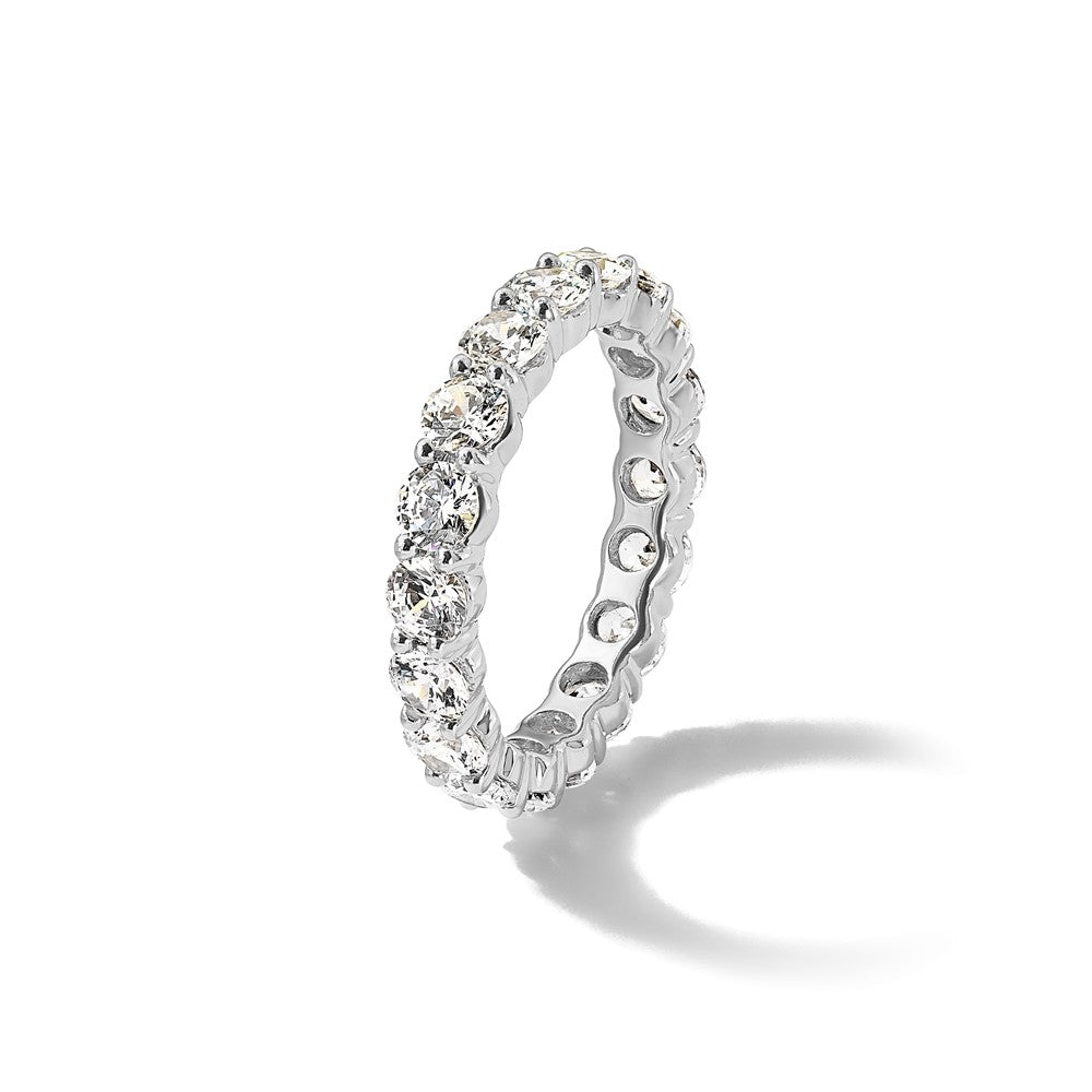 Platinum Diamond Shared Prong Eternity Wedding Band Ring